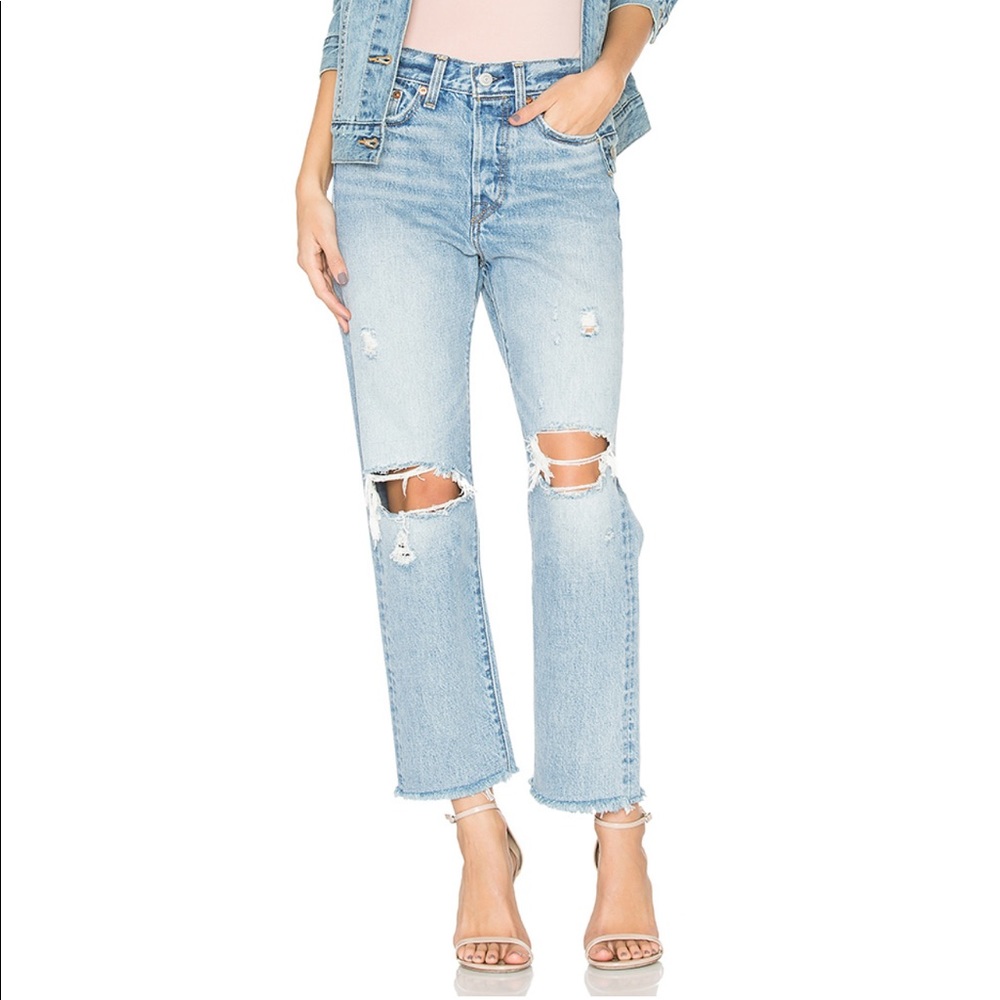 Levi wedgie straight jeans in LOST INSIDE -Sz 26